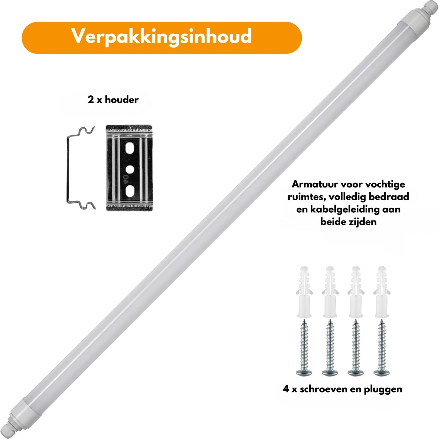 2 PACK - LED's Light LED TL lamp compleet 120 cm - Koppelbaar tot 10 lampen - Waterdicht - IP65