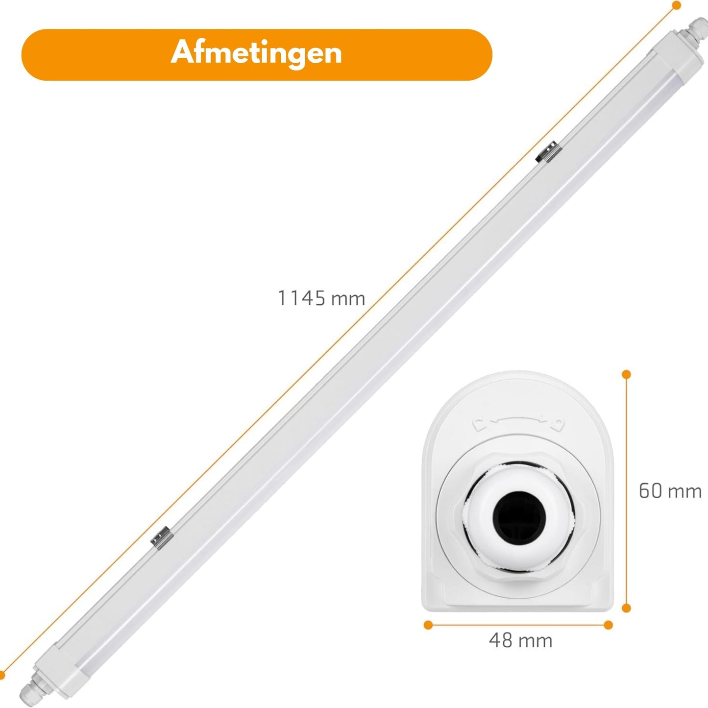 2 PACK - LED's Light LED TL lamp compleet 120 cm - Koppelbaar tot 10 lampen - Waterdicht - IP65