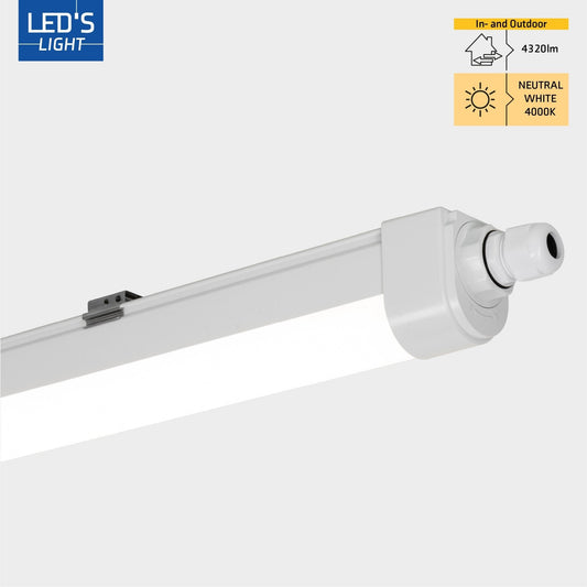 4 PACK - LED's Light LED TL lamp compleet 120 cm - Koppelbaar tot 10 lampen - Waterdicht - IP65