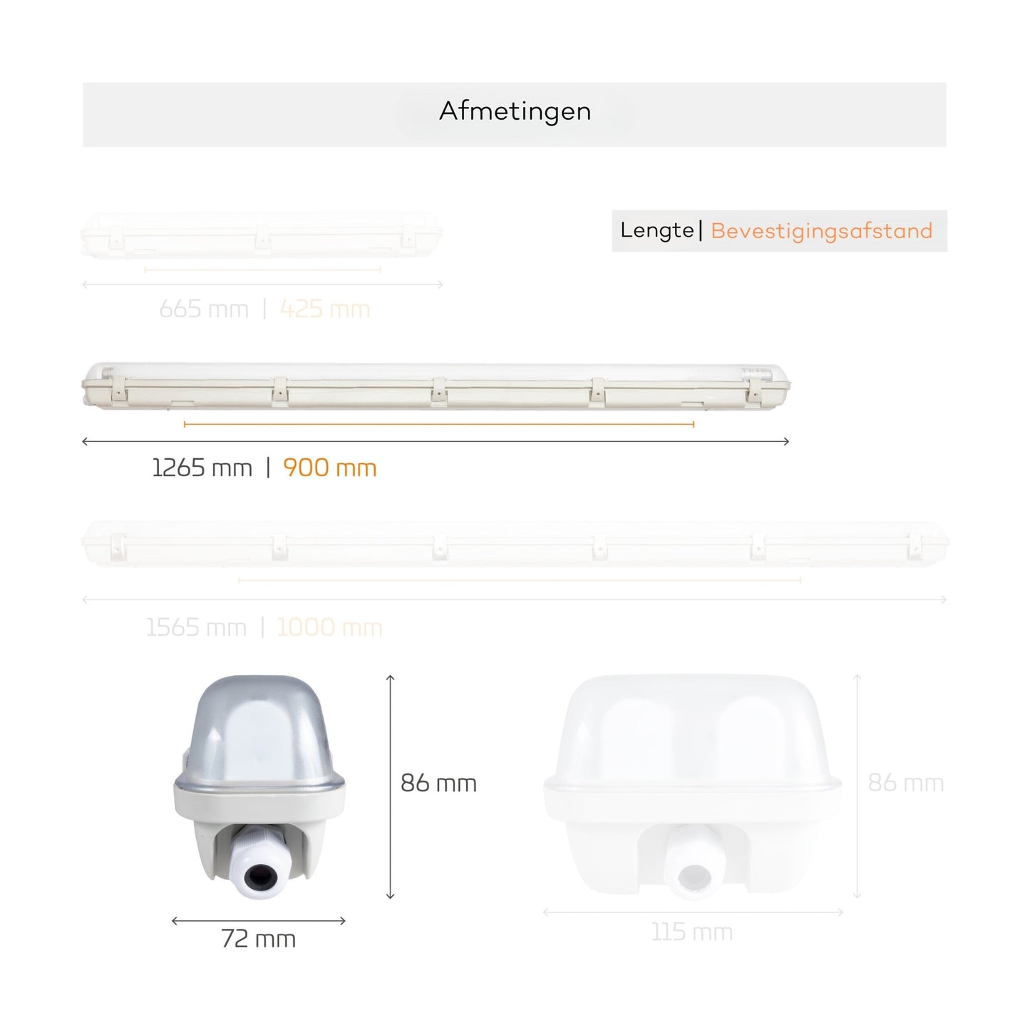 LED's Light LED TL verlichting compleet met LED TL buis 120 cm - 3 lichtkleuren - 18W (36W)