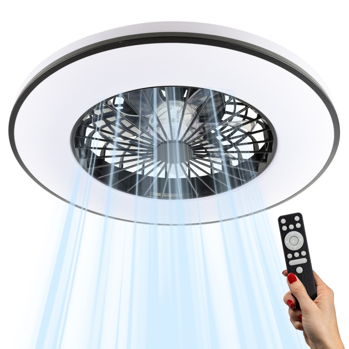 LED's Light Plafondventilator met verlichting zwart - 48,5 cm