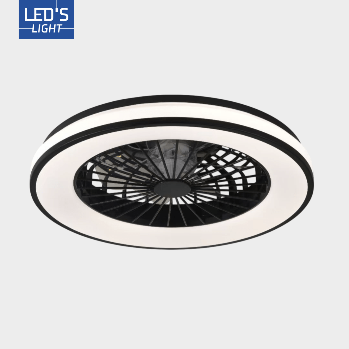 LED's Light Plafondventilator met verlichting zwart - 48,5 cm