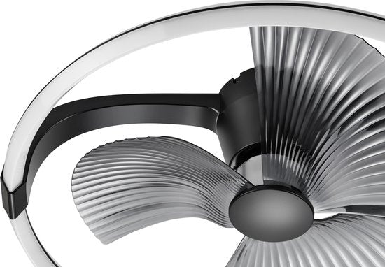 LED's Light Plafondventilator XL 74 cm - Bedienbaar met afstandsbediening - Zwart