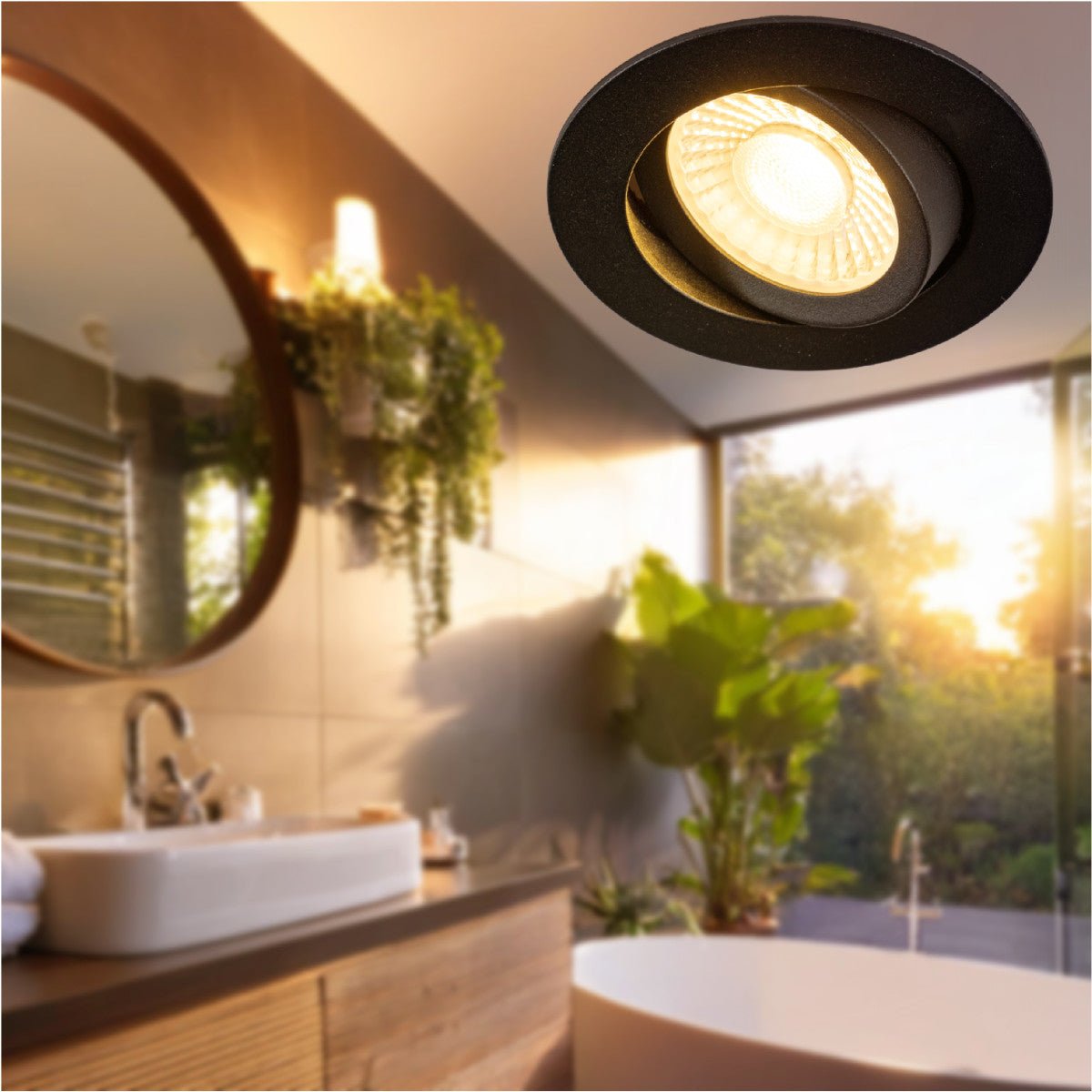 LED's Light PRO - 6 PACK - downlight inbouwspot Ø 68mm - Kantelbaar - Spatwaterdicht - Dim to Warm - Zwart