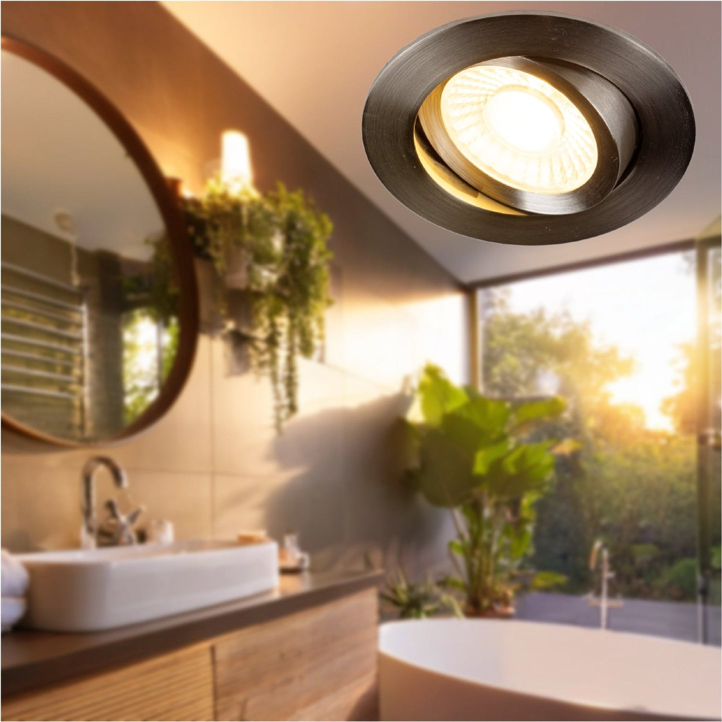 3 PACK - LED's Light PRO downlight inbouwspot Ø 68mm - Kantelbaar - Spatwaterdicht - Dim to Warm - RVS