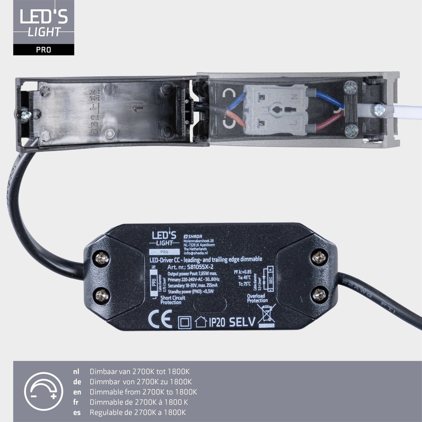 3 PACK - LED's Light PRO downlight inbouwspot Ø 68mm - Kantelbaar - Spatwaterdicht - Dim to Warm - RVS