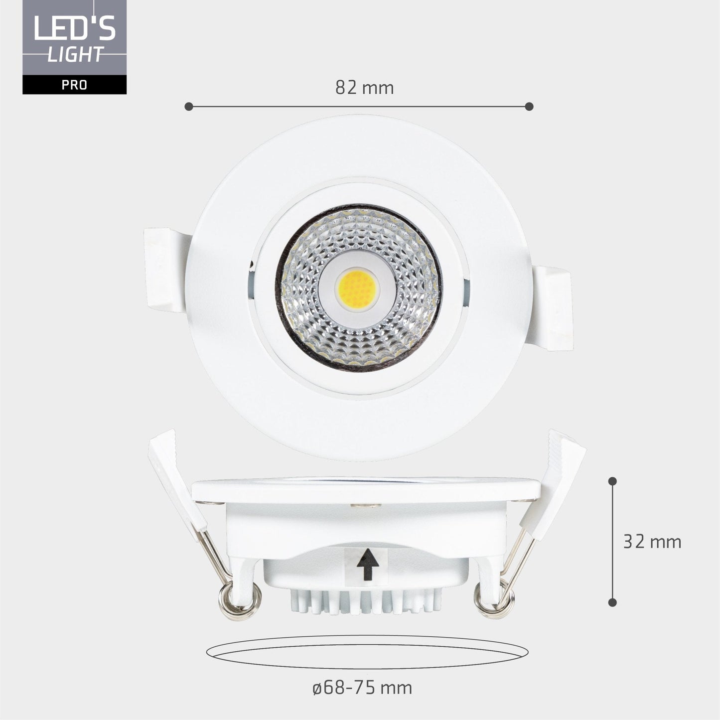 3 PACK - LED's Light PRO Inbouwspot 68 mm - Indoor & Outdoor - 3 lichtkleuren - Dimbaar licht - Wit