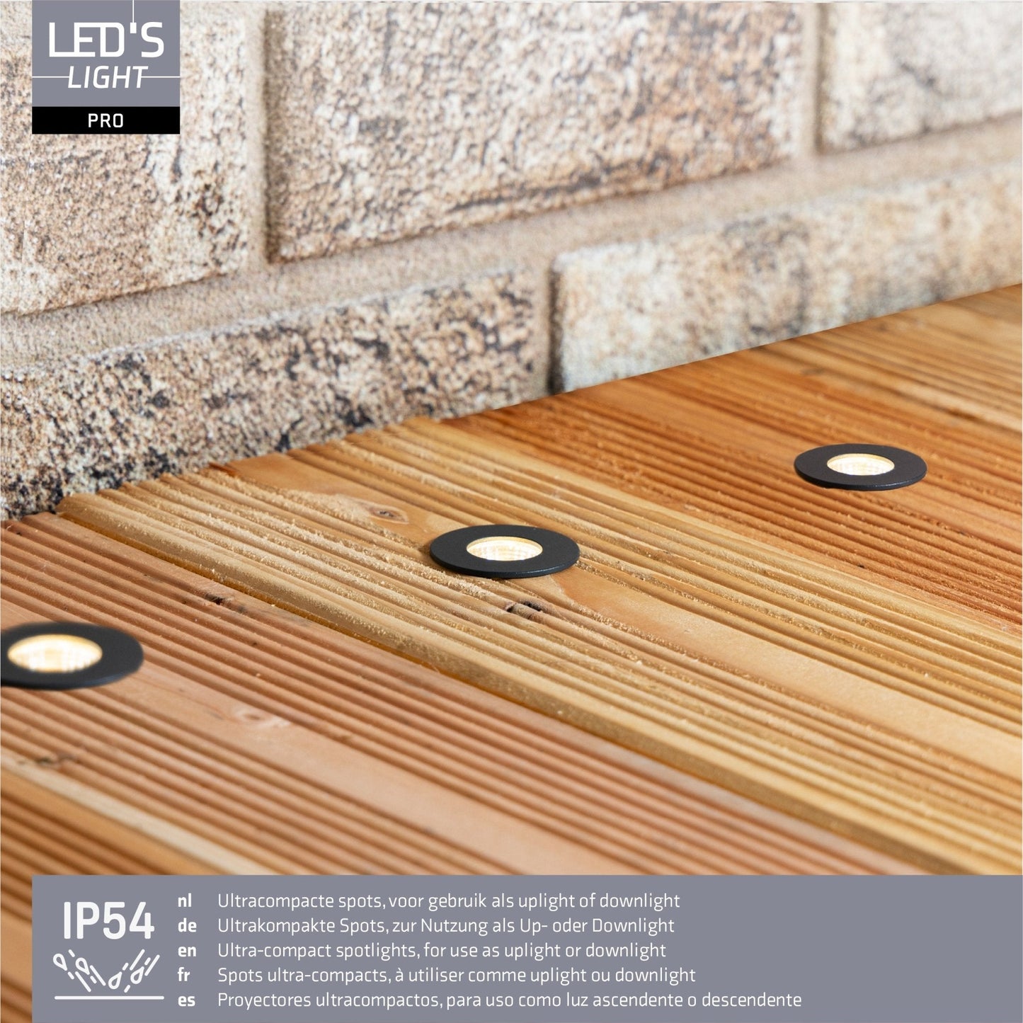 3 PACK - LED's Light PRO mini inbouwspot 3 cm - Voor overkapping, veranda's en inbouwplafonds - Dimbaar - 3 Kleuren plaatjes