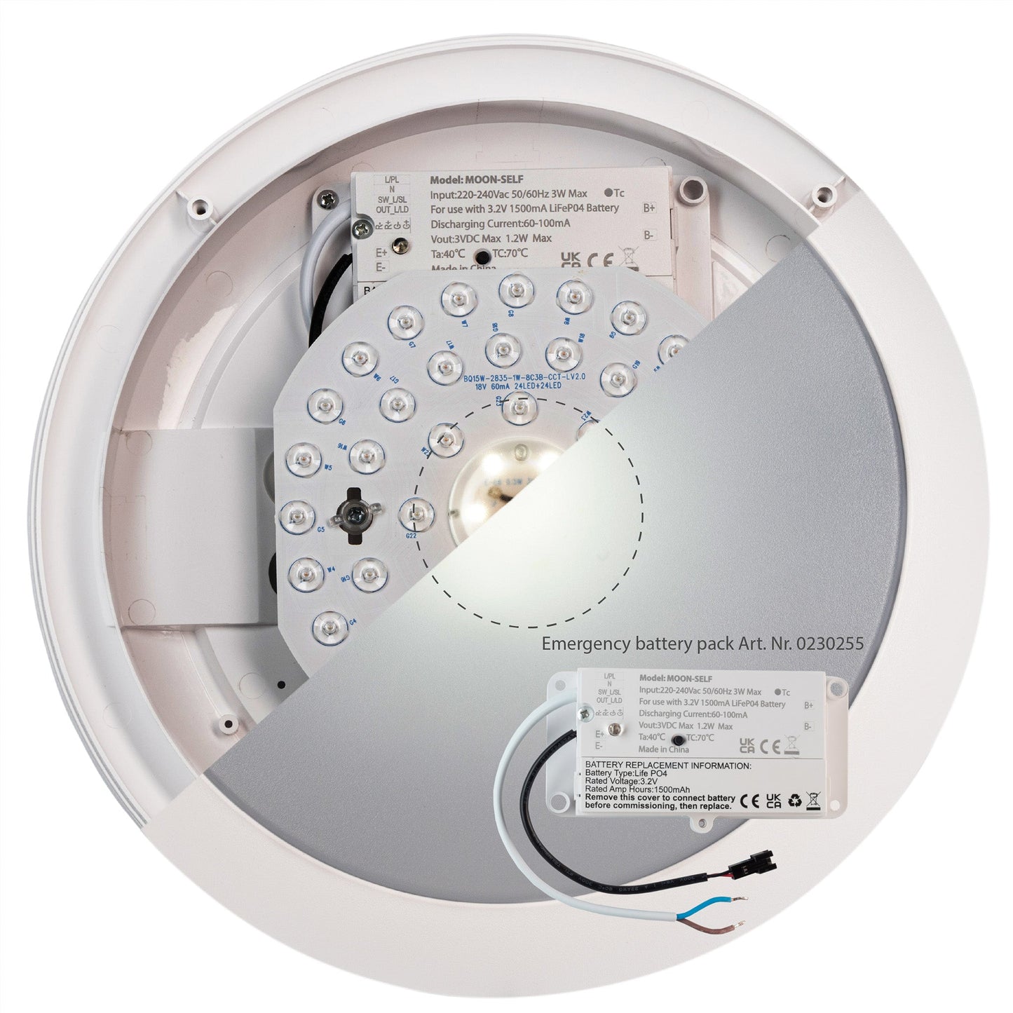 LED's Light Pro Plafondlamp 2050 met sensor - Lichtkleur en lichtsterkte dimbaar - Waterdicht - Ø 30 cm
