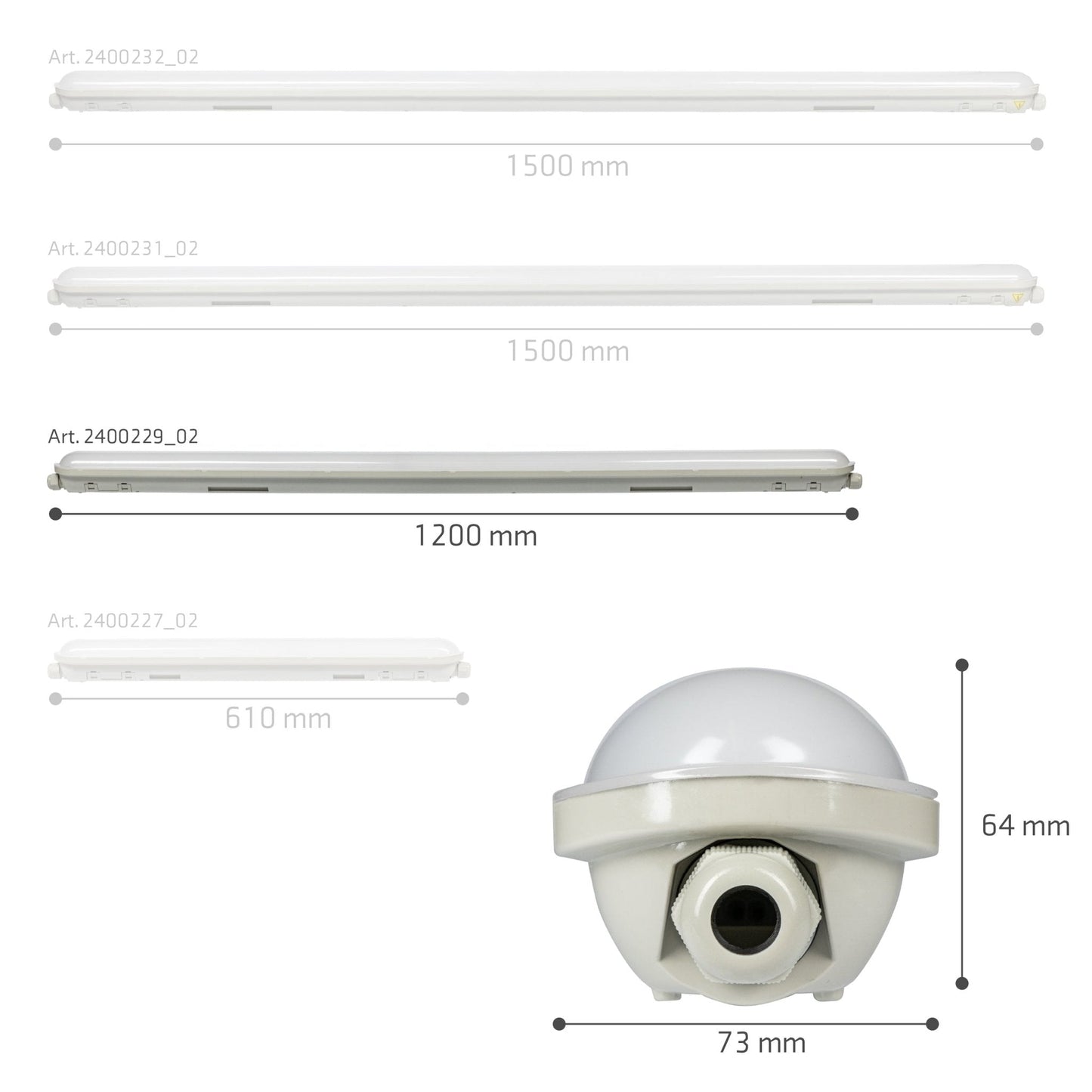 2 PACK - LED's Light Pro LED TL armatuur compleet 120 cm - Waterdicht - 4640 lm