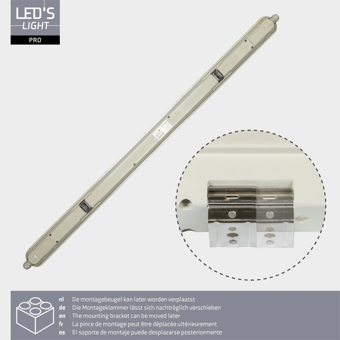 2 PACK - LED's Light Pro LED TL armatuur compleet 120 cm - Waterdicht - 4640 lm