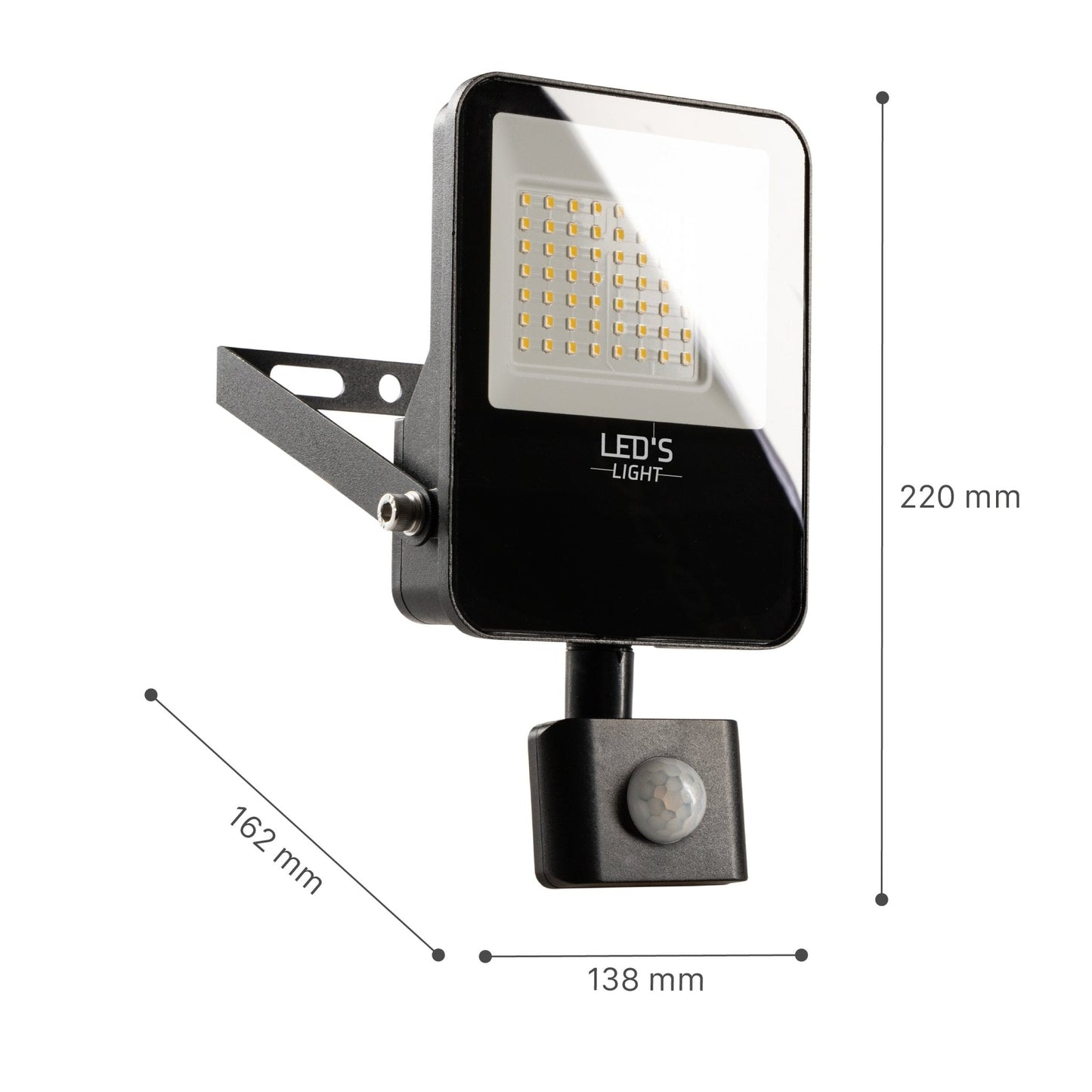 LED's Light Schijnwerper met Bewegingssensor 3600 - Waterdicht & Kantelbaar - 30W