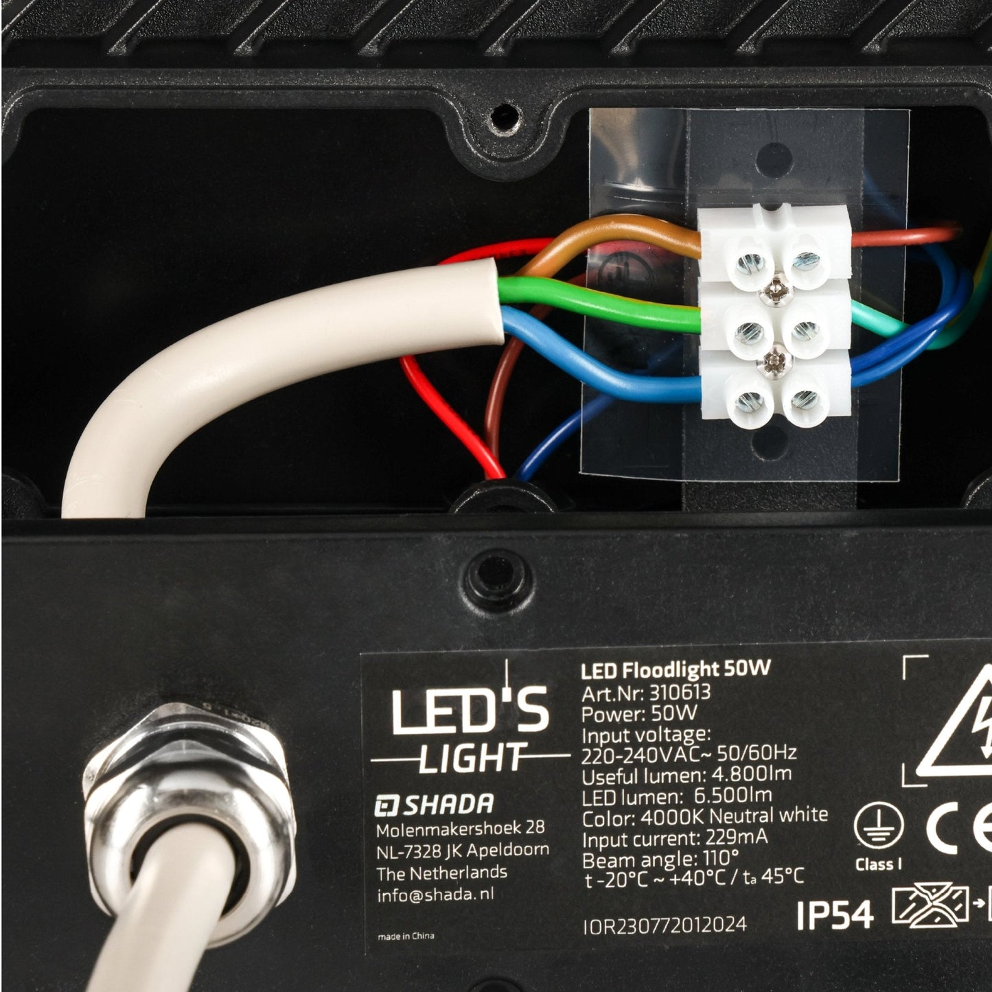 LED's Light Schijnwerper met Bewegingssensor 6000 - Waterdicht & Kantelbaar - 50W