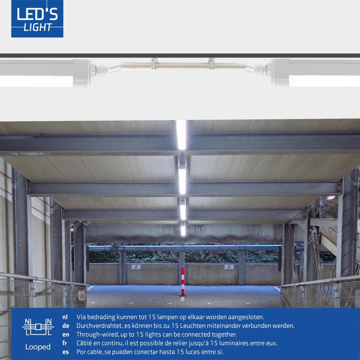 2 PACK - LED's Light TL armatuur met Strip - Koppelbaar - 46W 150cm 5520lm 4000K