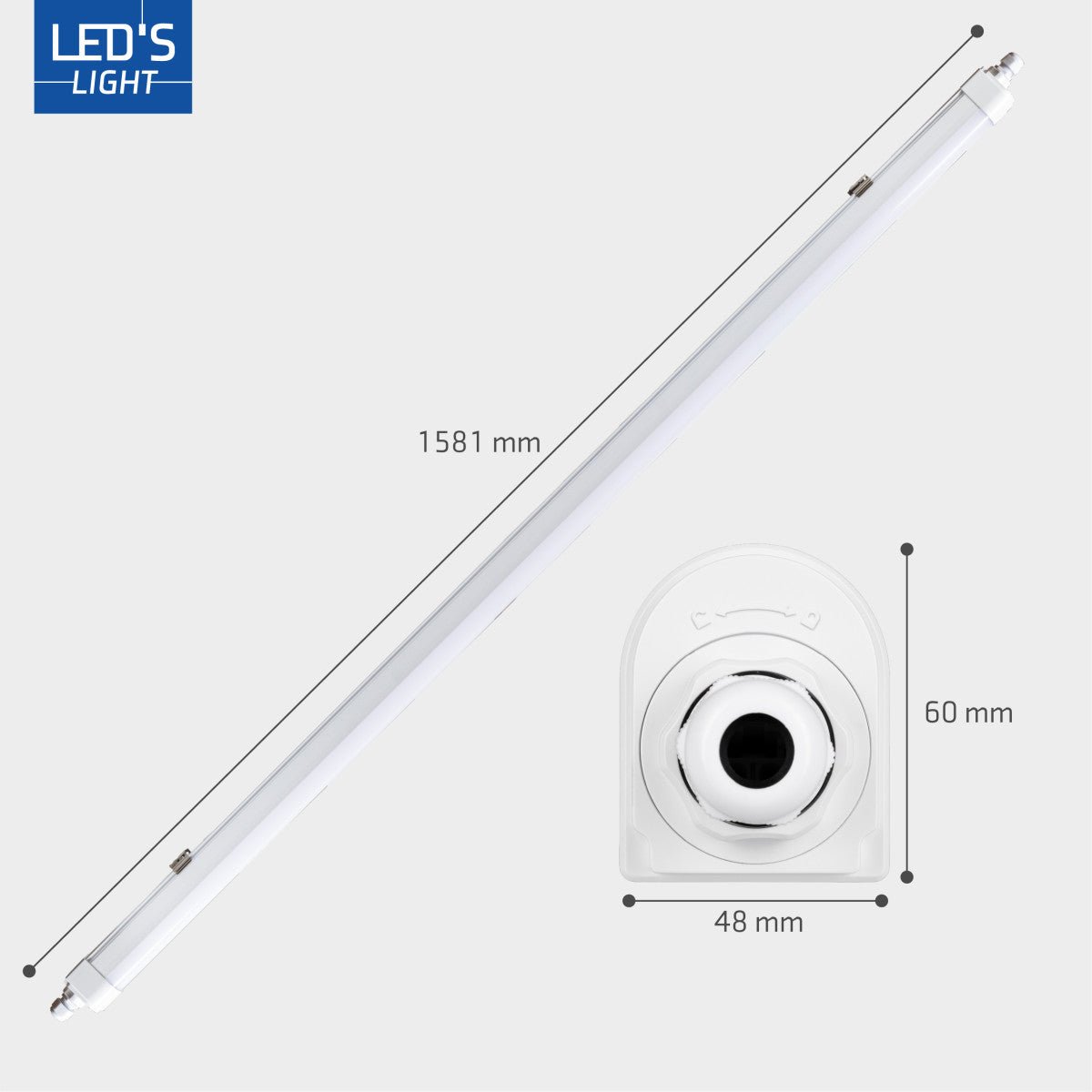 2 PACK - LED's Light TL armatuur met Strip - Koppelbaar - 46W 150cm 5520lm 4000K