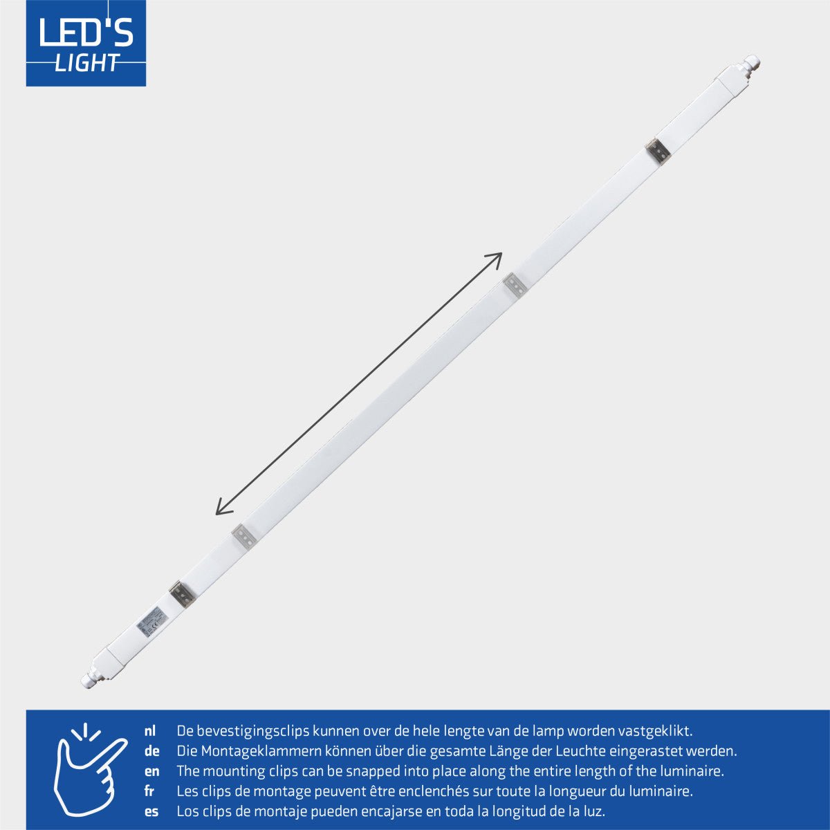 2 PACK - LED's Light TL armatuur met Strip - Koppelbaar - 46W 150cm 5520lm 4000K