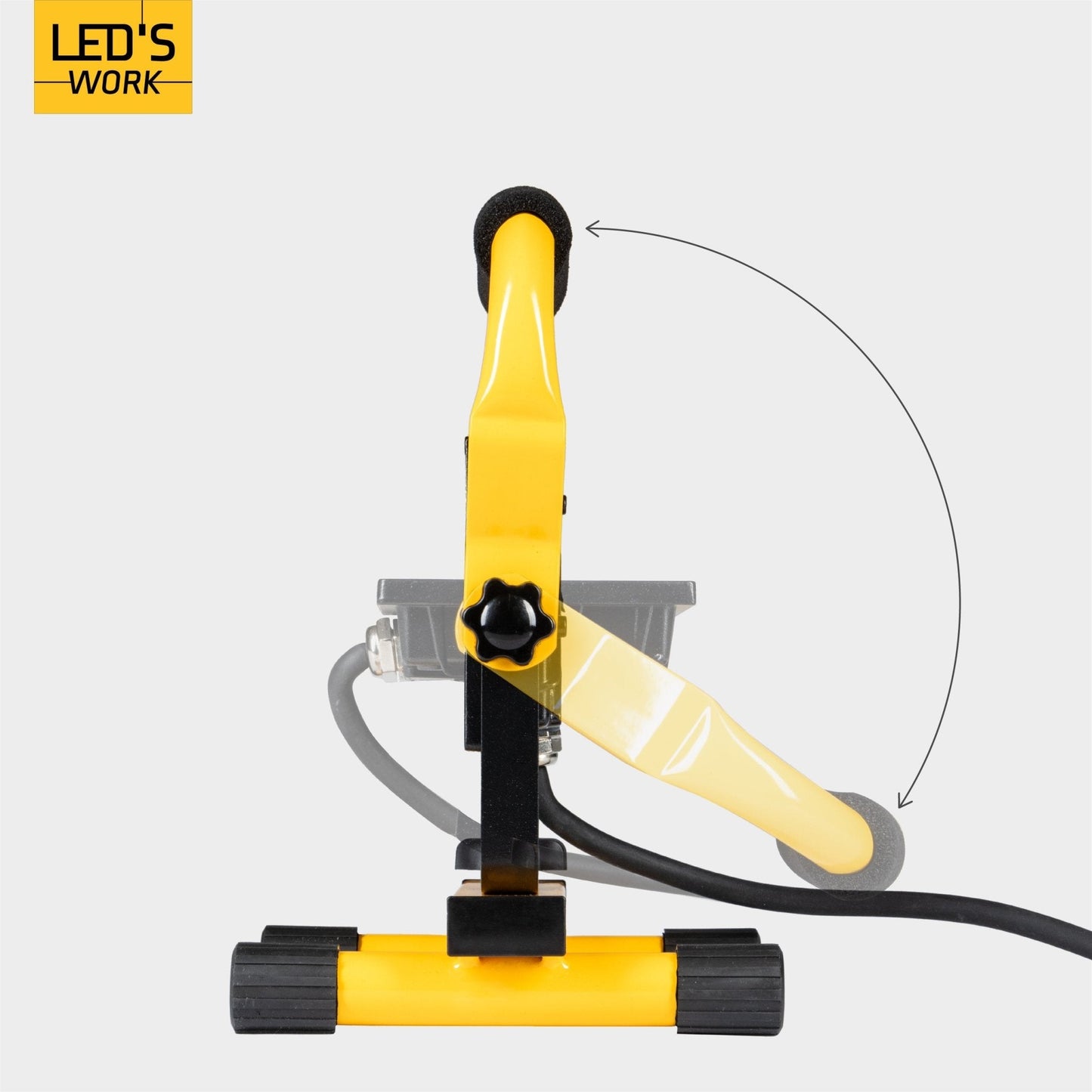 LED's Work Bouwlamp Werklamp 2000 - Verstelbare beugel - Waterdicht (IP65) - Zwart geel - Bedraad