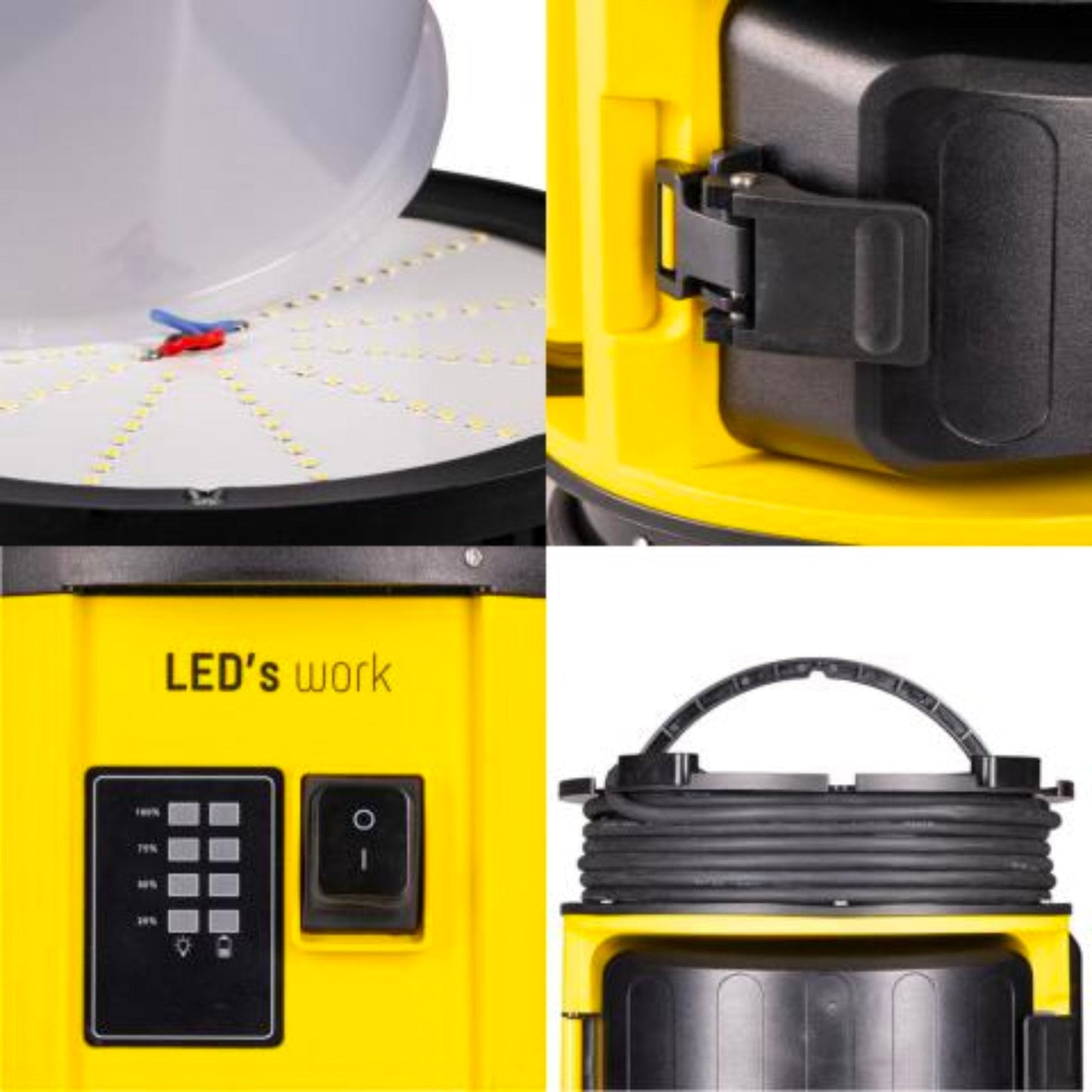 LED's Work 18V HybridPro Bouwlamp 12000lm - op accu en netstroom - 80W - IP55 & Rough Service Tested