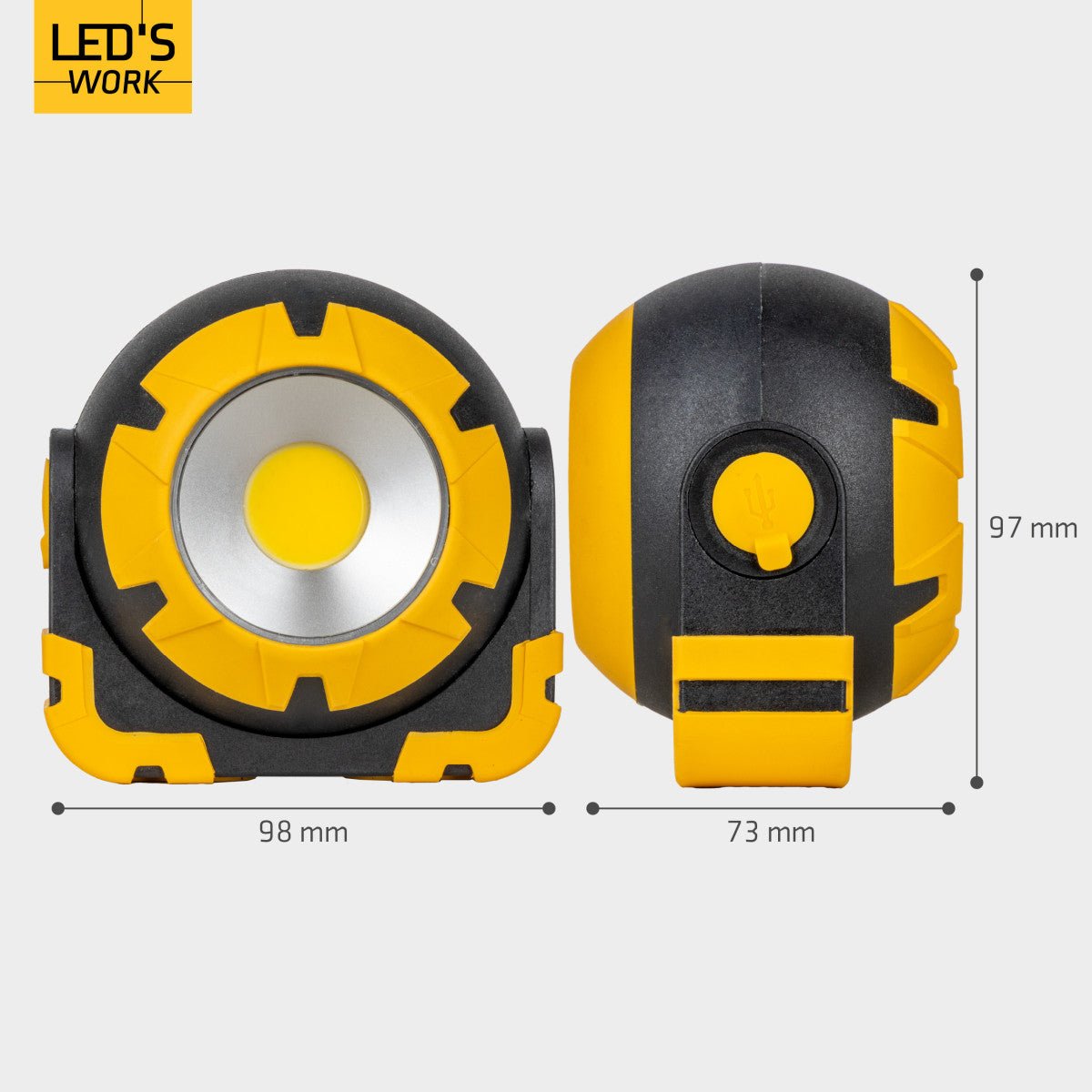 LED's Work Oplaadbare LED Looplamp – Krachtige Draadloze 800 Lumen Werk- & Noodlamp