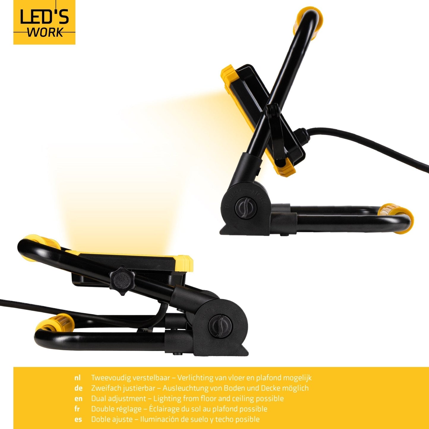 LED's Work Opvouwbare Bouwlamp 6400 - 50W LED vervangt 500W halogeen - 5 meter kabel