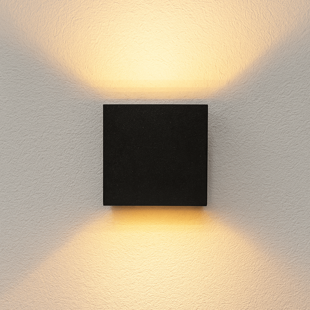 Lumo Qube Wandlamp Buitenlamp met Lichtbron - wandarmatuur - 380lm 1800K - Zwart - IP54