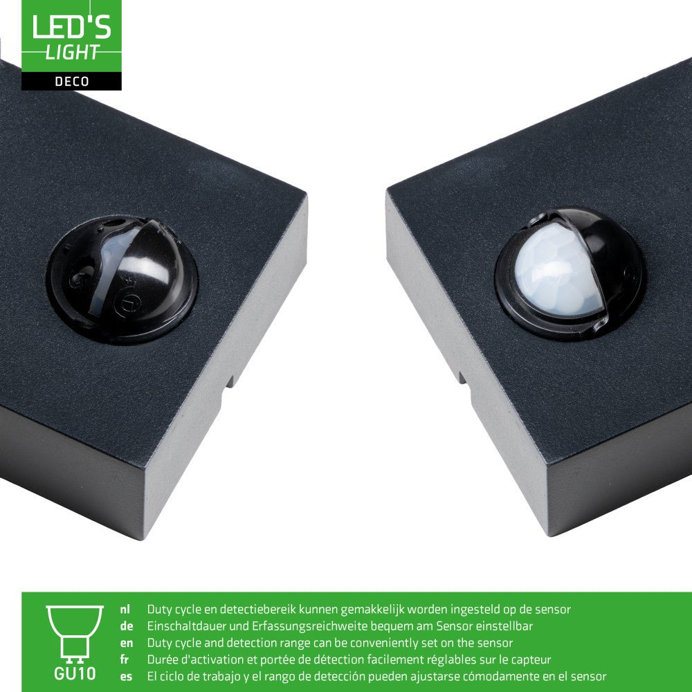 NØRD Down Sensor - Aluminium - 1xGU10 - Zwart - IP44