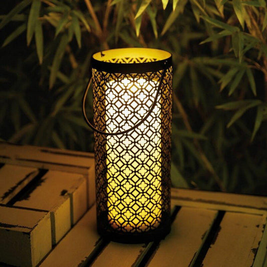 Oosterse LED tafellamp lantaarn voor binnen en buiten - Draadloos op batterijen - Zwart