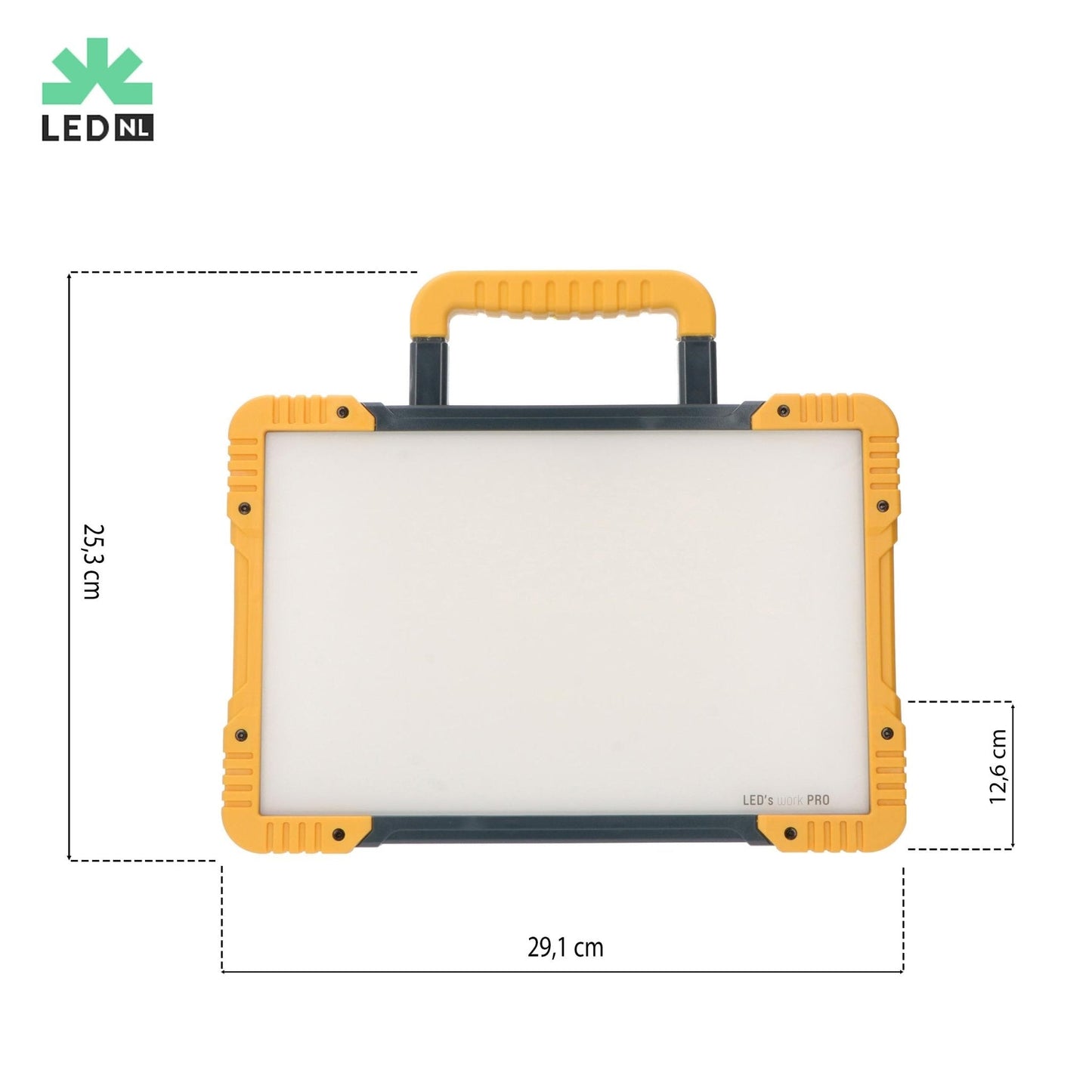 Oplaadbare Premium LED bouwlamp 30W – Zowel op netstroom als accu te gebruiken – Dimbaar in 3 standen – 3000 lumen – IP54