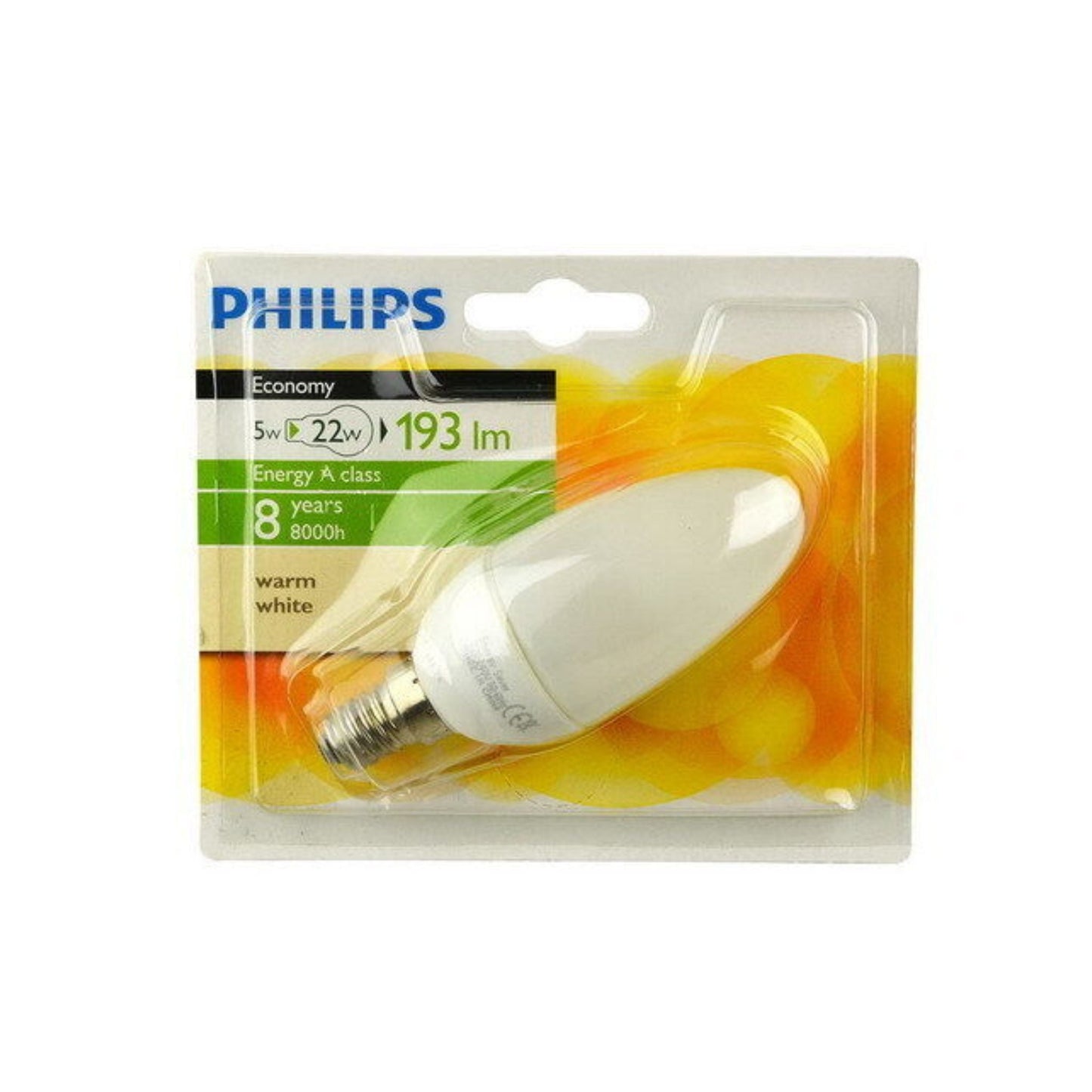 Philips Softone E14 Spaarlamp - Kaarsvormig - Mat - 5W vervangt 22W - Warm wit licht