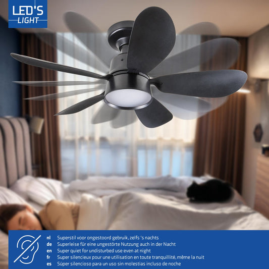 Plafondlamp met ventilator - 25W 1100lm 3000K/6500K Verwijderbare bladen Gemakkelijke installatie