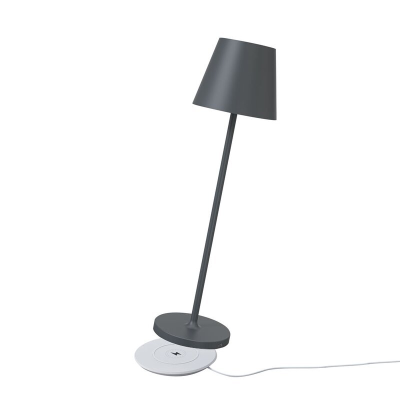 Premium LED Tafellamp met oplaadstation - Oplaadbaar & Draadloos - Voor binnen en buiten - Grijs