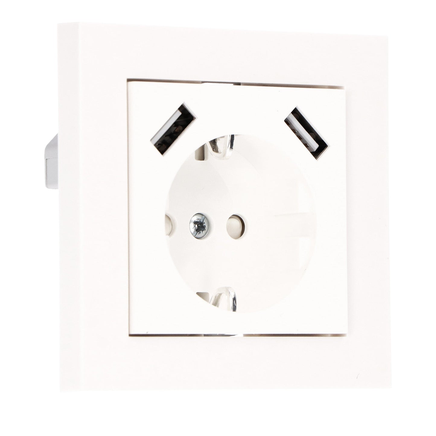 ProCharge Wandcontactdoos met 2 USB snelladers - Universeel - Wit - RAL9010