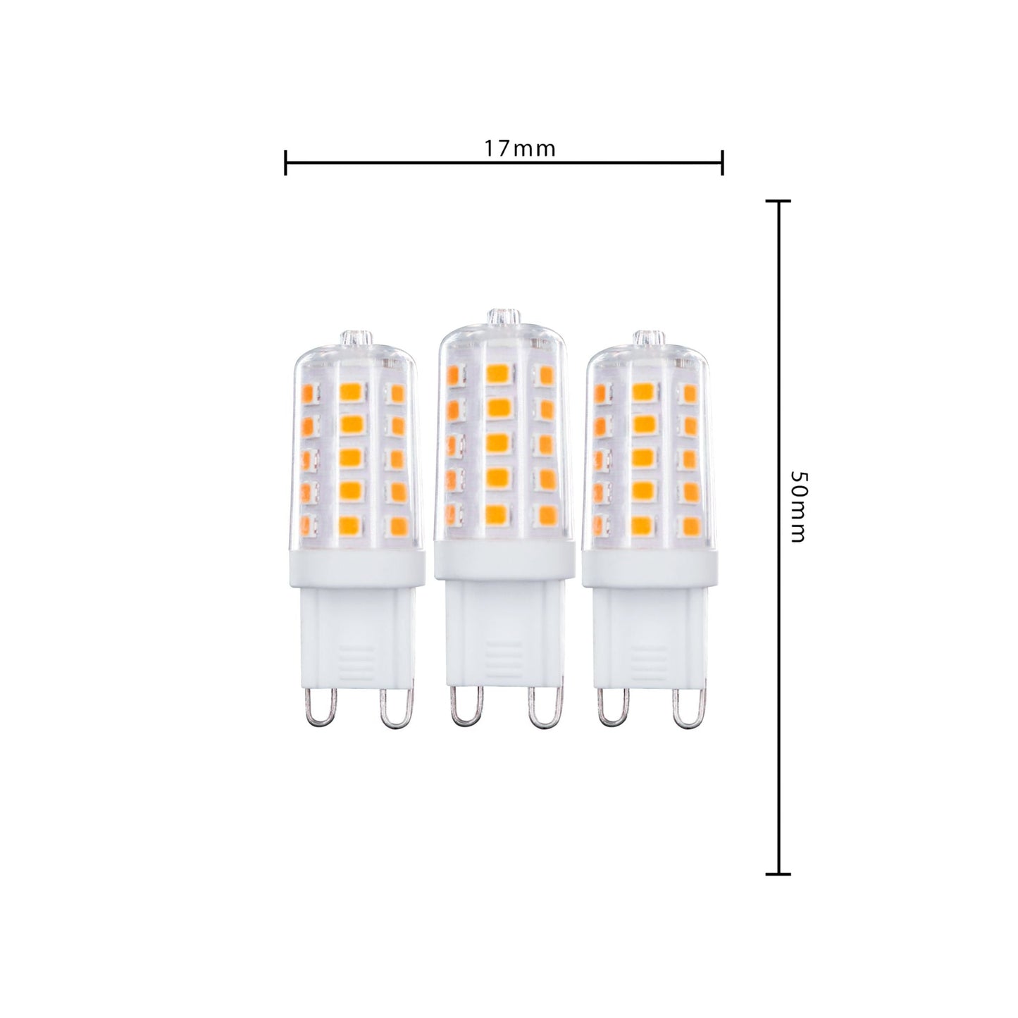 ProDim LED Steeklamp G9 - Dimbaar warm wit licht - 220-240V - 3.5W (28W) - 3 lampjes