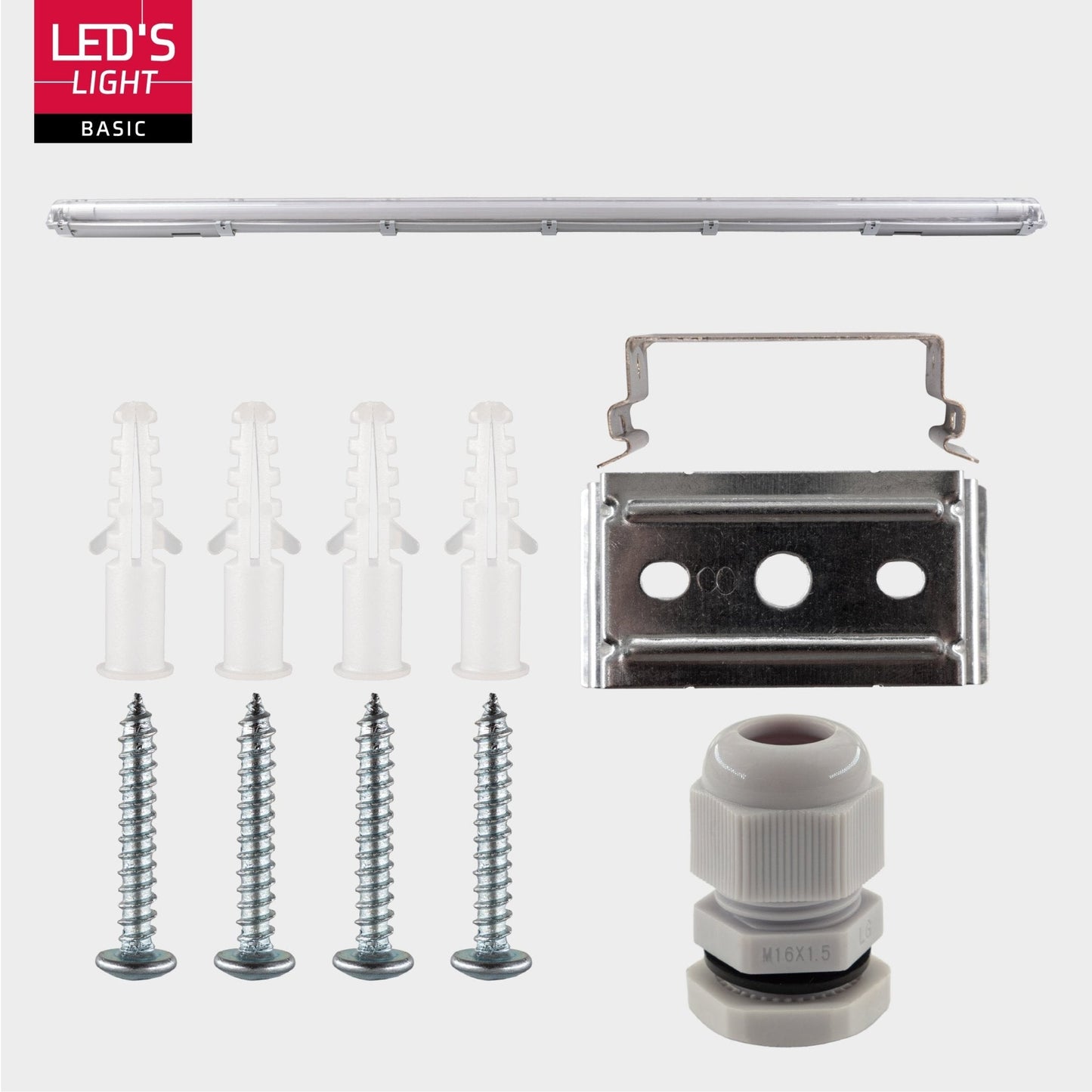 4 PACK - LED's Light LED TL 4 armaturen met lampen 150 cm - Koud wit licht 6500 K - Waterdicht - Complete set - 4 stuks