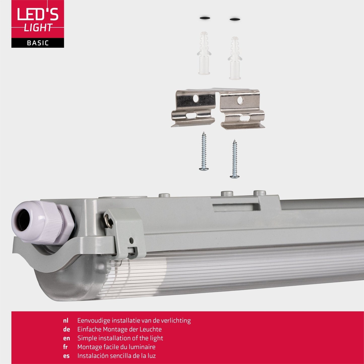 4 PACK - LED's Light LED TL 4 armaturen met lampen 150 cm - Koud wit licht 6500 K - Waterdicht - Complete set - 4 stuks