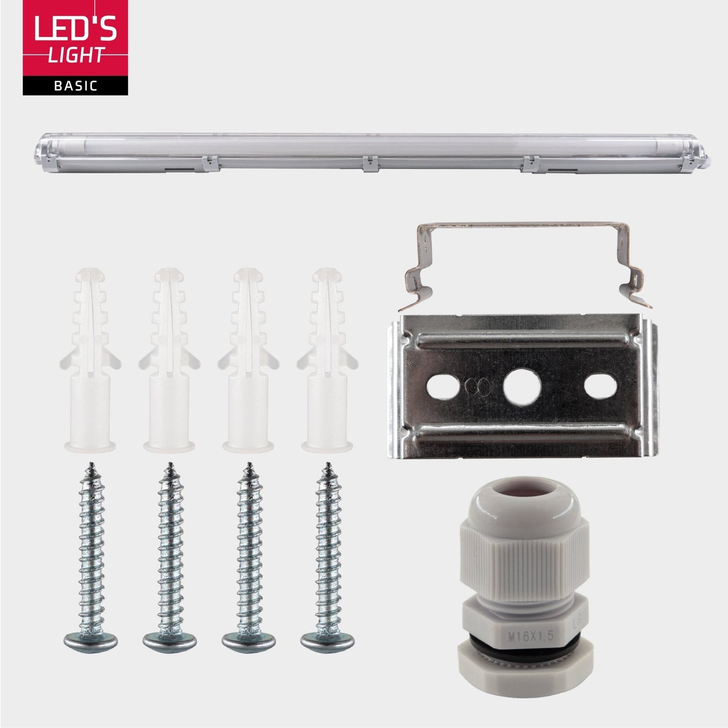 Proventa LED TL armaturen met lampen 120 cm - Koud wit licht 6500 K - Waterdicht - Complete set - 4 stuks