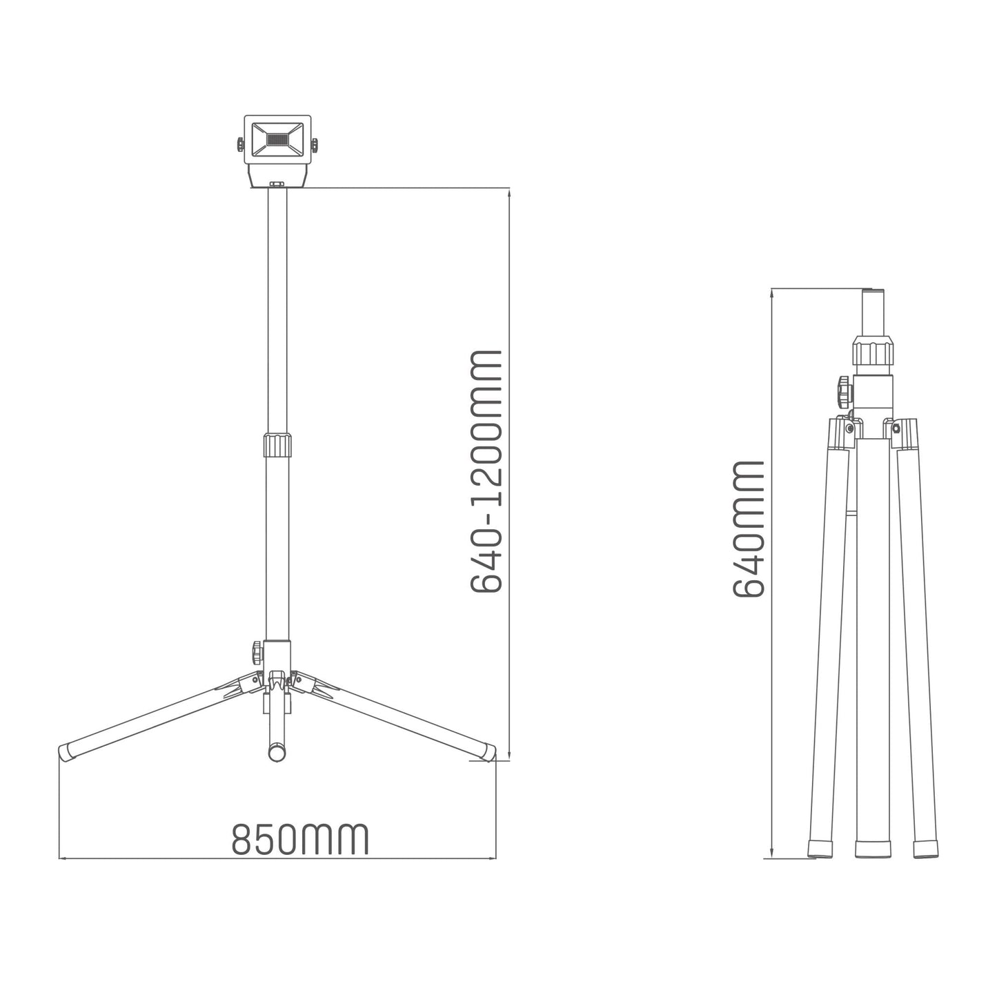 ProWork Tripod LED Bouwlamp op statief - In hoogte verstelbaar - 4250 lm