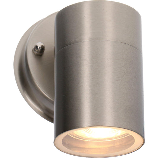 RVS LED Muurlamp Buiten - Spot met GU10 fitting - Model Monza - IP44 - Zilver
