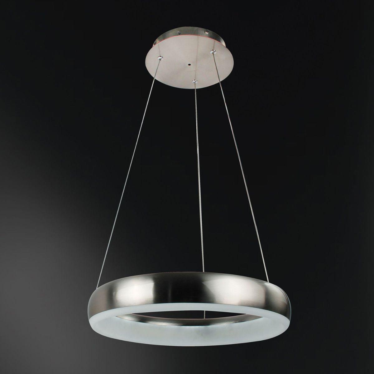 Smart LED Hanglamp rond 40 cm - Bedienbaar met afstandsbediening en app - White & Color - Zilver