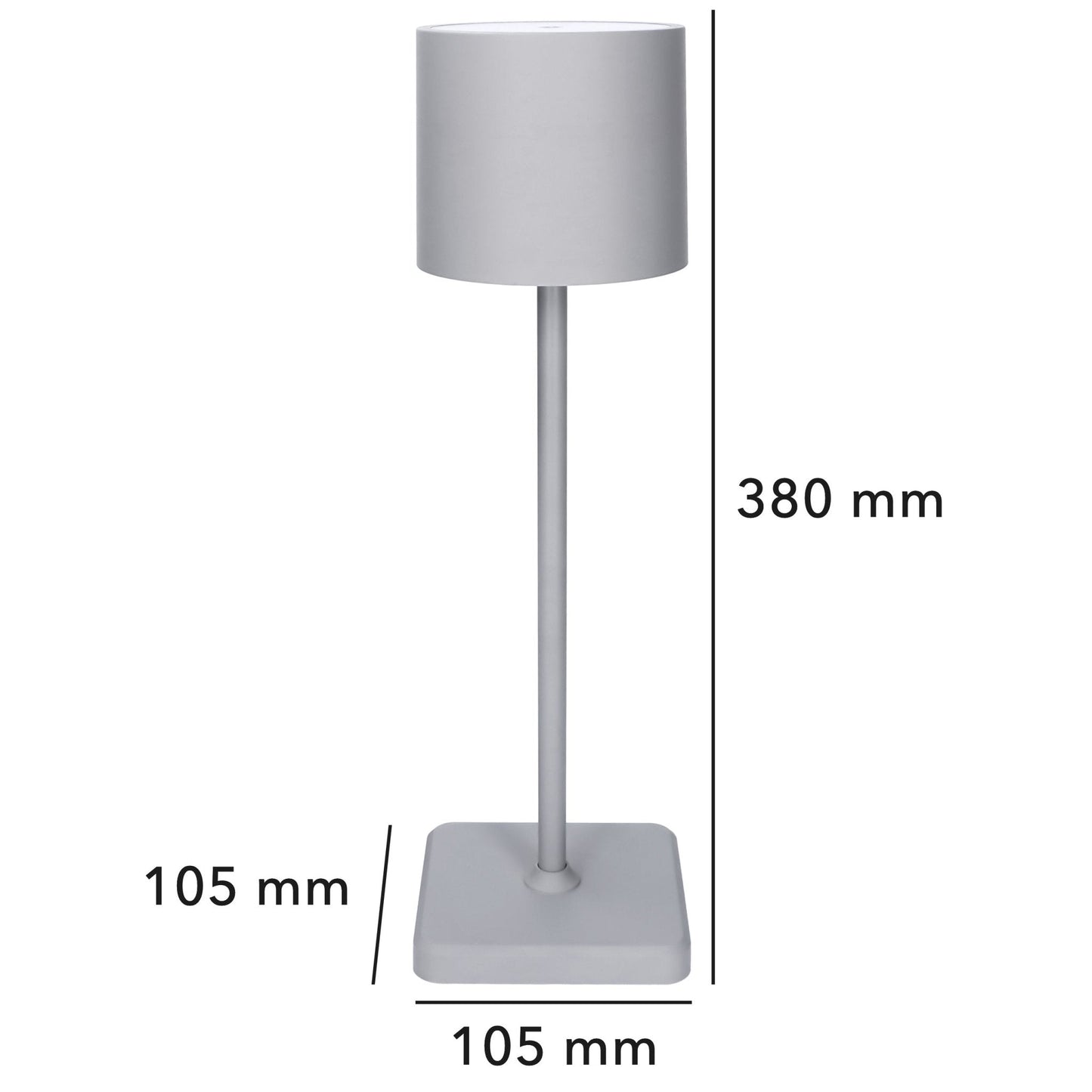 TouchDim Oplaadbare LED Tafellamp - Dimbaar via aanraking - Binnen en buiten - Grijs