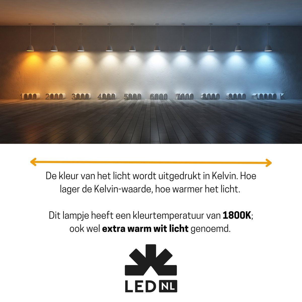 LED Kaarslamp goud E14 - Gloeilamp design - Dimbaar extra warm wit - 1800K