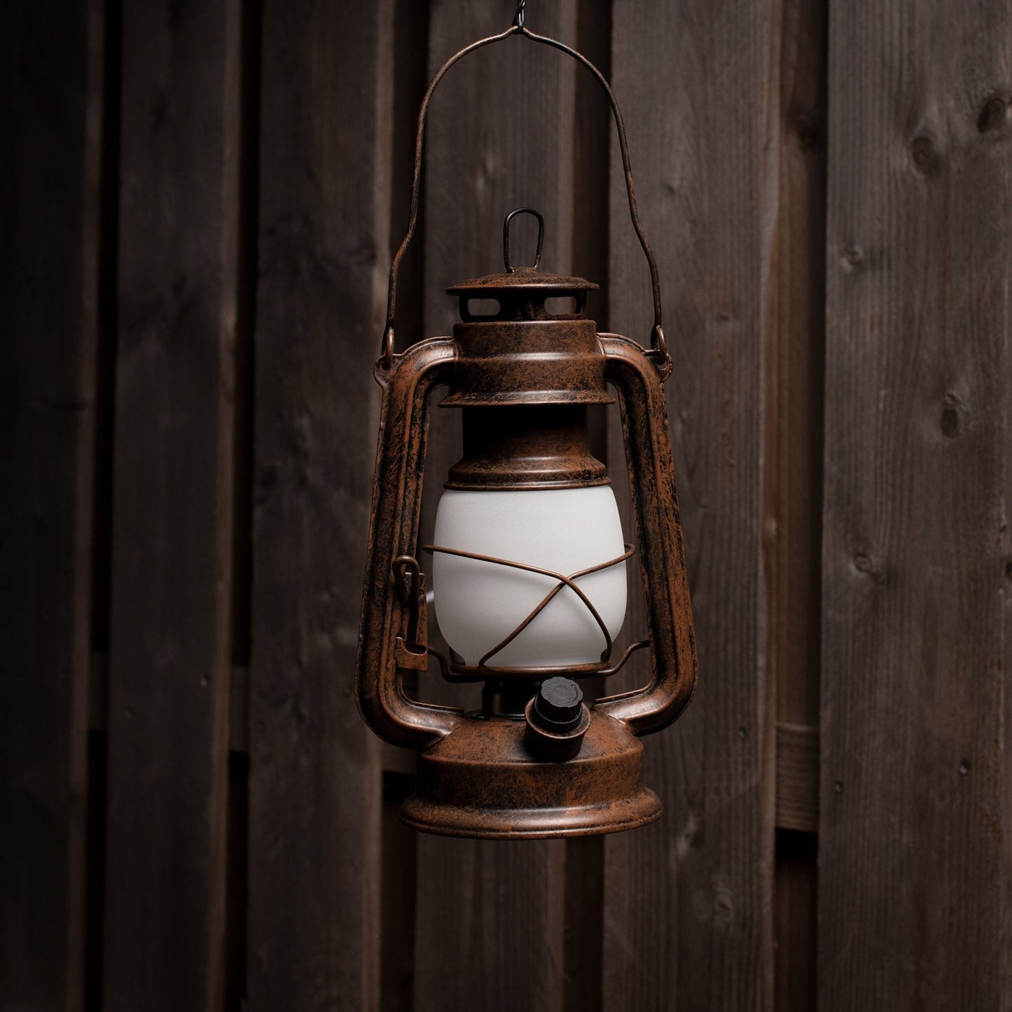 Vintage LED Olielamp op batterijen - Dimbaar - Draadloos - 24 cm - Koper