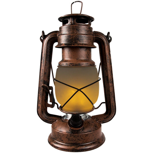 Vintage LED Olielamp op batterijen - Dimbaar - Draadloos - 24 cm - Koper