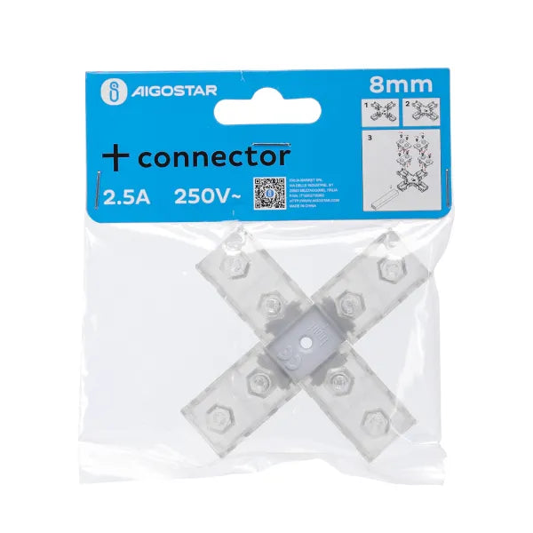 Lichtslang kruis-connector 230V AC - compleet