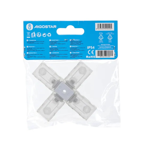 Lichtslang kruis-connector 230V AC - compleet