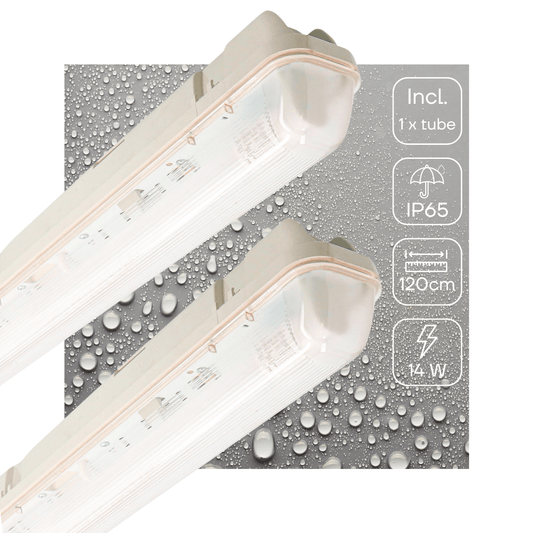 2 PACK - LED's Light LED TL armatuur met sensor 120 cm - Bewegingssensor en nachtsensor - Waterdicht - 2100 lm