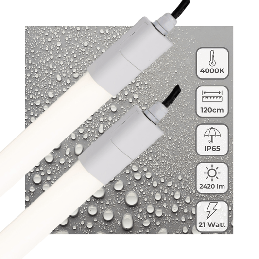 2 PACK - LED's Light LED TL verlichting compleet 120 cm - Geschikt voor buiten en binnen - 2420 lm