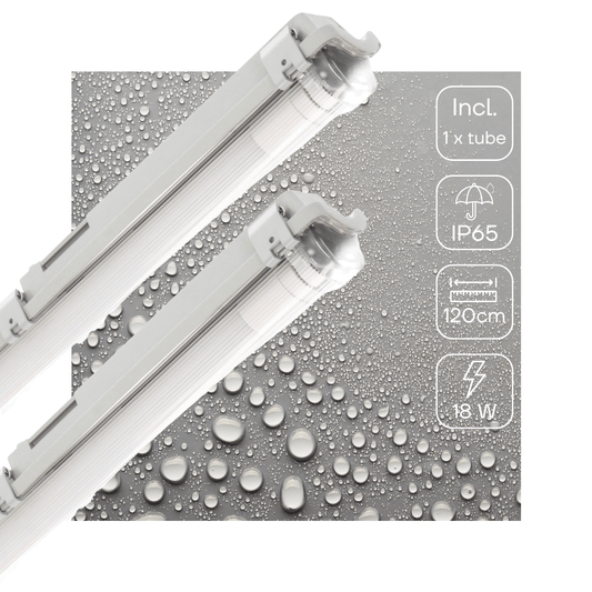2 PACK - LED's Light Proventa TL Armatuur LED compleet 120 cm - Armatuur met LED Buis - Waterdicht - 2160lm