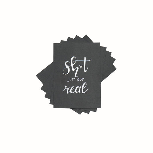 Ansichtkaart - Shit just got Real - Papier - Set van 5 - A6