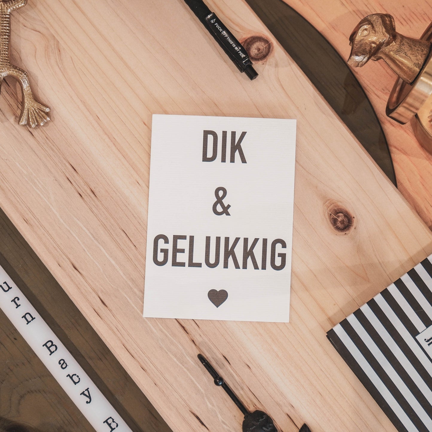 Ansichtkaart - Dik & Gelukkig - Papier -  Set van 5 - A6